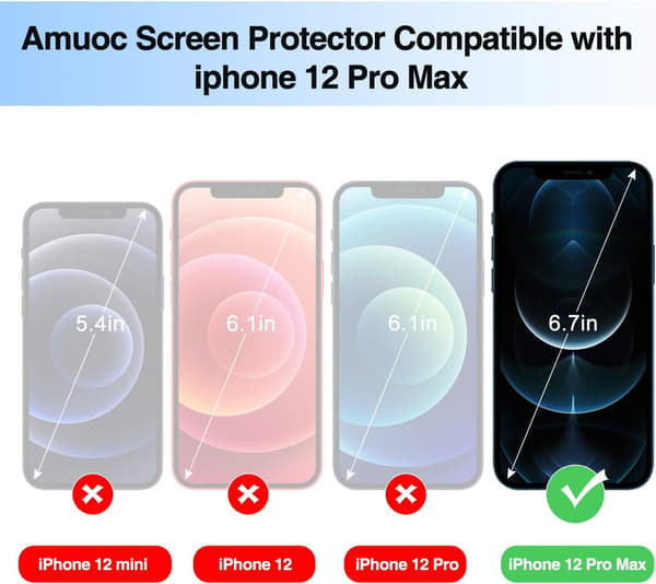 (3-pack) Skärmskydd i härdat glas för Apple iPhone 12 Pro Max