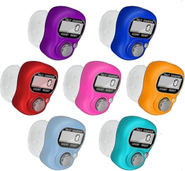 Elektronisk fingerteller, 7-pakning Nullstillbar 5-sifret LCD Elektronisk Digital Display Finger Hånd Teller