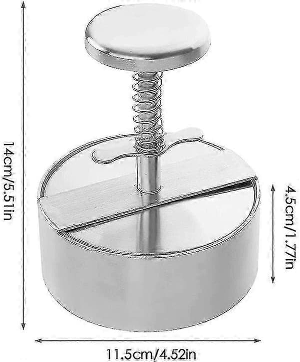 Burgerpresse i rustfritt stål - Burgermaker, hamburgerform, perfekt for grill og kjøkken