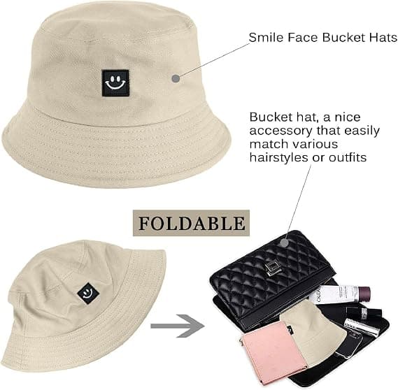 Fiskarhatt Dam Solhatt Bucket Hats Bomull Bob Hatt Vikbar S