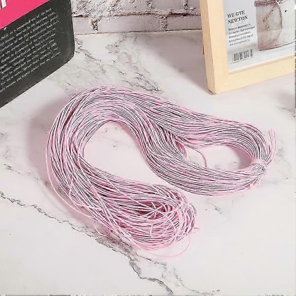 1,5 mm 100 m elastisk stretch rund perlesnor trådtau for DIY smykkelaging, lys rosa