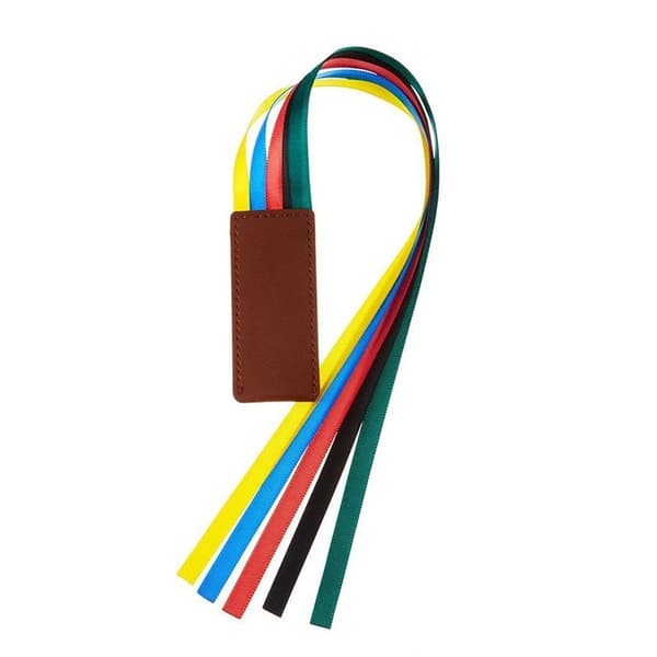 4 stycken Bokmärken med konstläderband, 5 färger