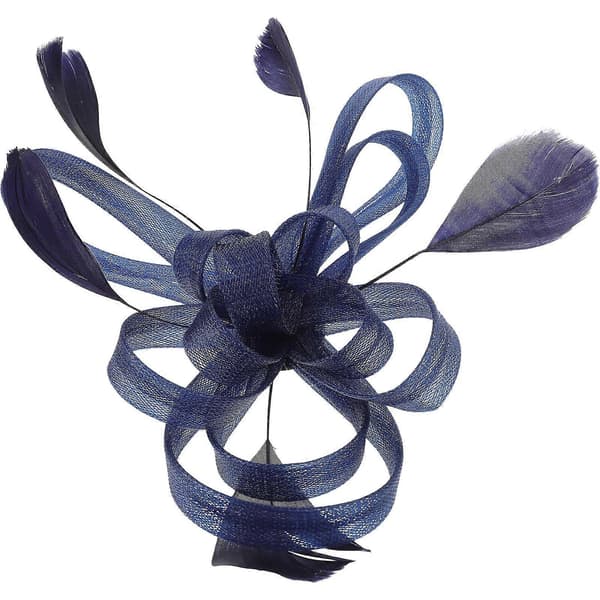 Bryllup Brude Fascinator Hårklemme Broche Nål Hårtilbehør (Navy Blå)