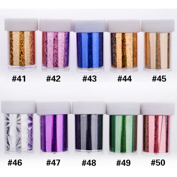 Nagelfolie nageldekorationer, 50 färger! NR 8