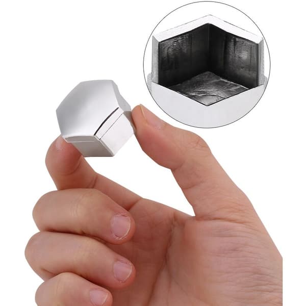20 stk. 19 mm krom universal hjulmøtrik bolthætte med fjernelse