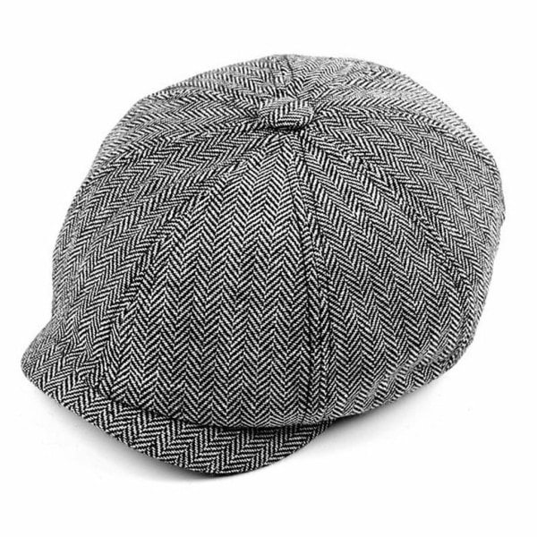 8 Panel Fiskbens-Tweed Hat Ivy Irish Cap för män och kvinnor