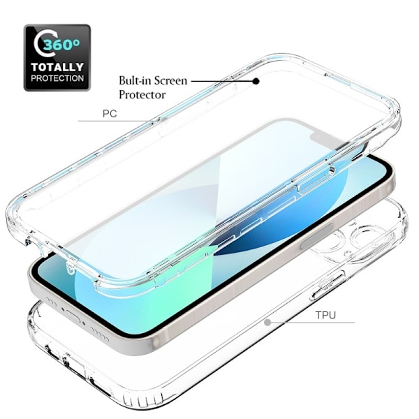 iPhone 13 Mini Heltäckande Premium 3D Skal 3in1 ThreeSixty Clear