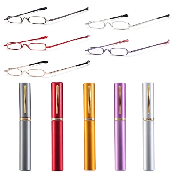 Smal Läsningsglasögon Slim Reading Glasses GULD STYRKAN 2.5X gold Strength 2.5x