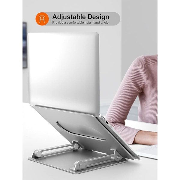 Justerbart Laptopställ, Bred Kompatibilitet Aluminiumlegering Dator Notebook Ställhållare, Ergonomisk Design För 11-17\" Laptops, Stödjer Upp Till 6 kg