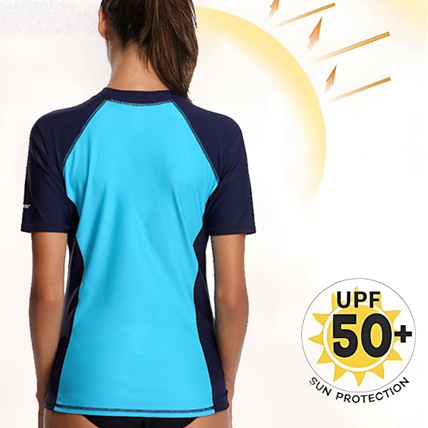 Träningslinne med korta ärmar för kvinnor - Solid Active Workout Top Sports Swim Tee