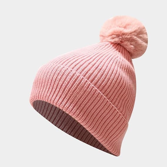 Pom Herr Stickad Mössa och Kepsar med Fusk för Kvinnor Mössa Herr Vinter
