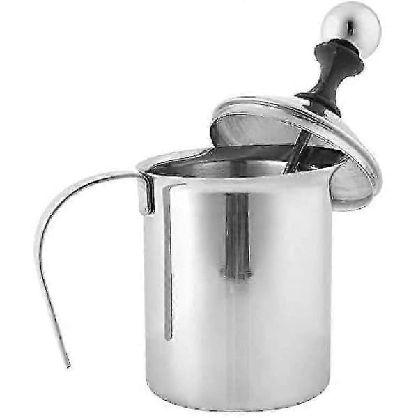 400 ml melkeskummer i rustfritt stål med dobbel sil for melk, melkeskum, kaffe