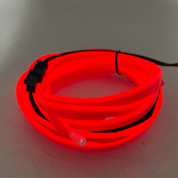 3 meter bilinteriørbelysning Auto LED-strip cigartænder køretråd rør neonlys rød