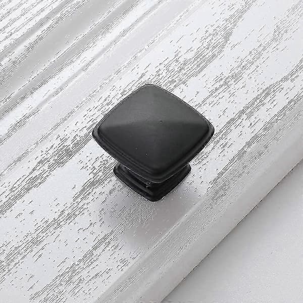 10 stk. sorte møbelknapper skuffe dørknapper firkantede skabsgreb enkelt rundt hul (30 mm aluminiumslegering)
