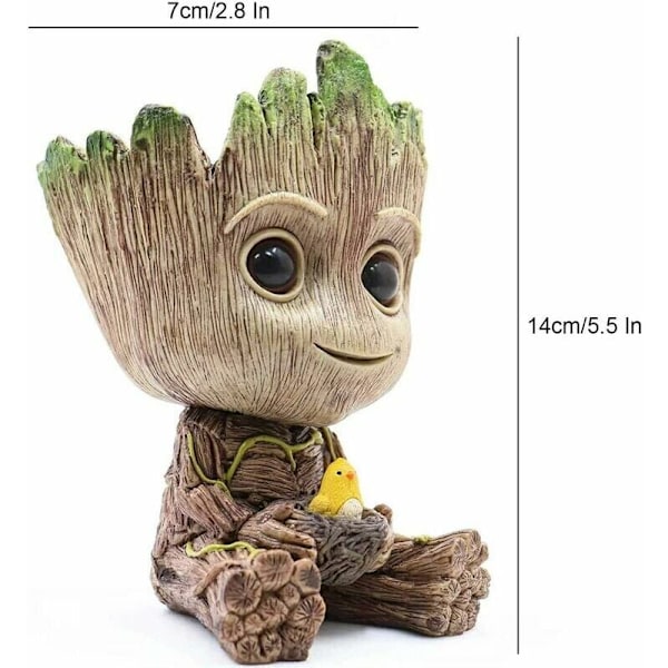 Dekorativ Suckulentkruka, Utsökt Hantverk i Baby Groot Design, Omtänksam Presentidé för Födelsedag och Jul, Multifunktionellt Skrivbord