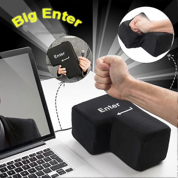 1 stk. stor USB Enter-tast Anti-stress-knap Computer Enhver S Desktop Fo
