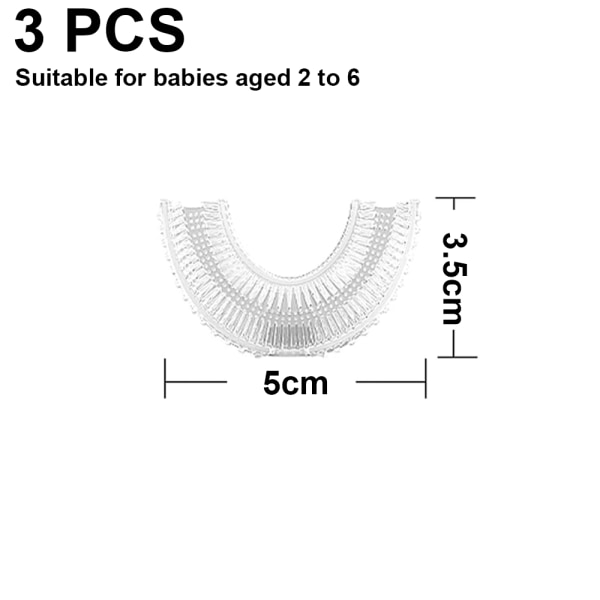 2-pack U-formad barntandborste, silikontandborste med