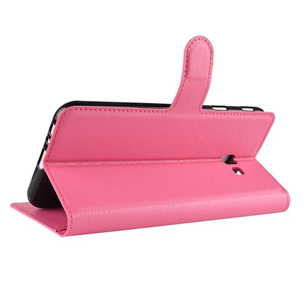 Samsung Galaxy J4 Plus - Litchi Plånboksfodral - Rosa Pink Rosa