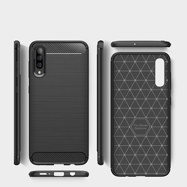 Carbon Brushed Mobilskal till Samsung Galaxy A70 - Svart Svart