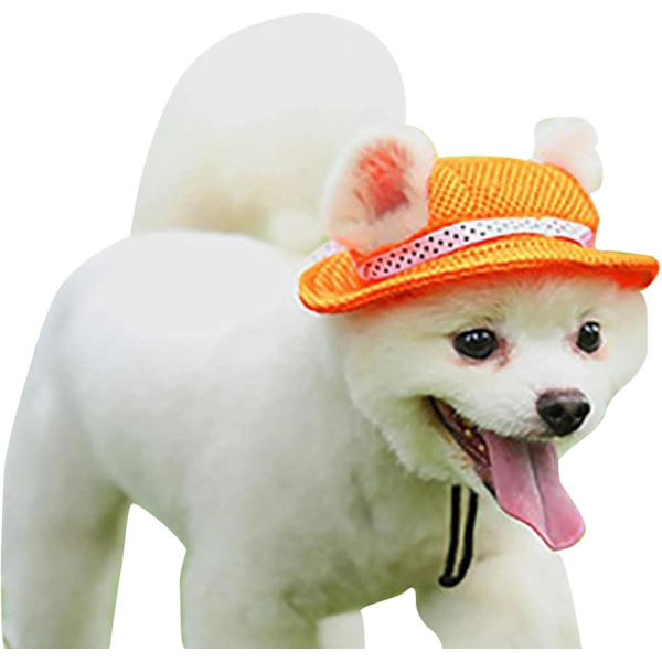 Orange hundsolhatt i mesh