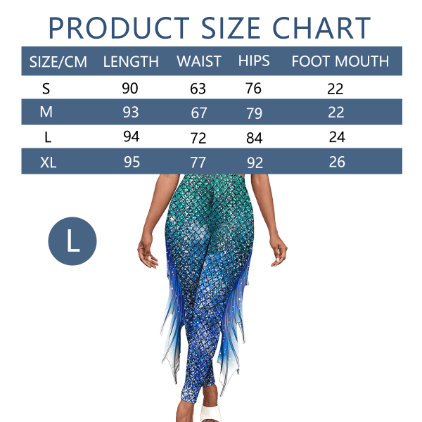 Yoga Print Leggings för kvinnor Plus Size Fish Scale med hög midja