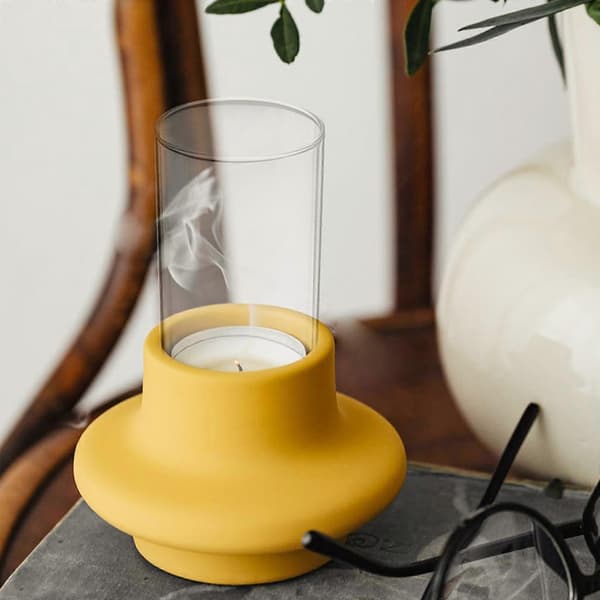 4st Transparenta Glas Hantverk Ljuslock Cylinder Ljuslock Dekorer
