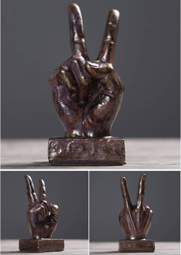 Handskulptur Dekor Fingerstaty Harts Kontor Heminredning