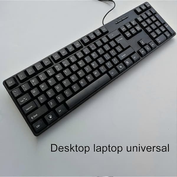 Universal Multi-sprogligt 104 Taster Ergonomisk USB Kabelbundet Tastatur til Laptop PC