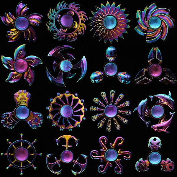Het Regnbåge Metall Fidget Spinner Zinklegering Färgglada Hand Spinner Antistress Leksaker för Barn Vuxna Gåvor för Barn Vuxna