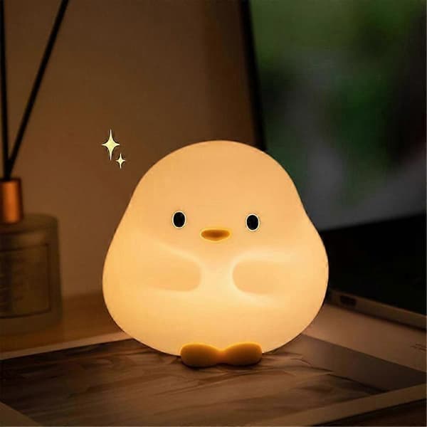 And Nattlampe, Søt Andelampe, Squishy Silikon Nattlys Med 30 Minutters Timer, Oppladbar Be