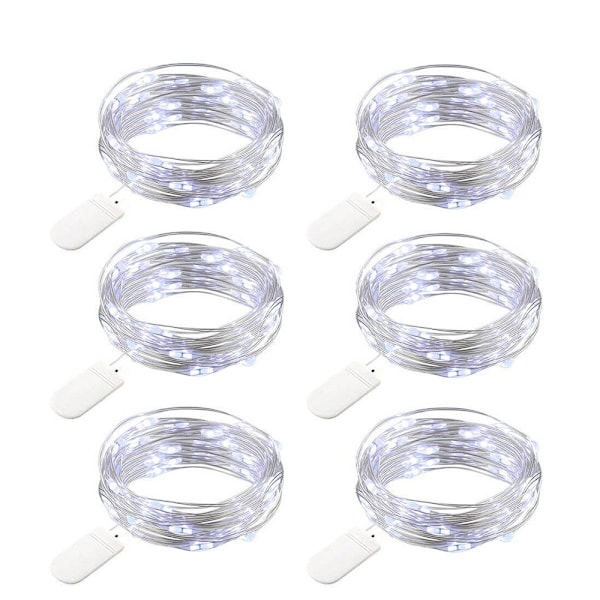 Twinkle Fairy Lights, Batteridrivna Kallvita Slingor för Inomhusdekoration, Portabla Vattentäta Flexibla & Formbara för DIY-dekoration, Fest,
