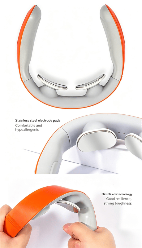 Smart temperaturkontrollerad isolerad kopp + nackmassager presentförpackning för fars dag (orange)