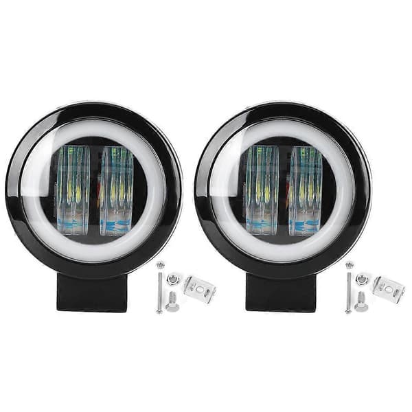 2 STK 3 tommer 20W 6500K LED Rundt Arbeidslys 4D Dobbeltlinse IP68 Bil Spotlight Lampe