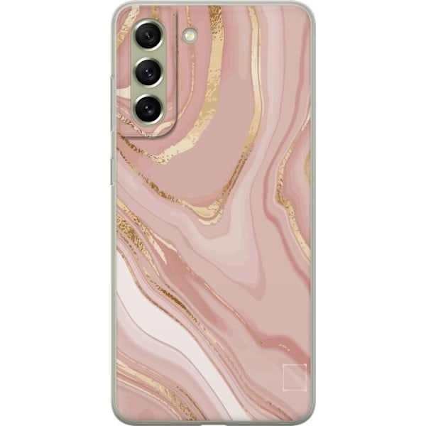 Samsung Galaxy S21 FE 5G Genomskinligt Skal Marmor Rosa