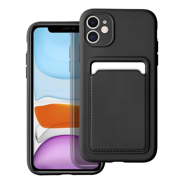 iPhone 11 Skal Forcell Korthållare Mjukplast - Svart