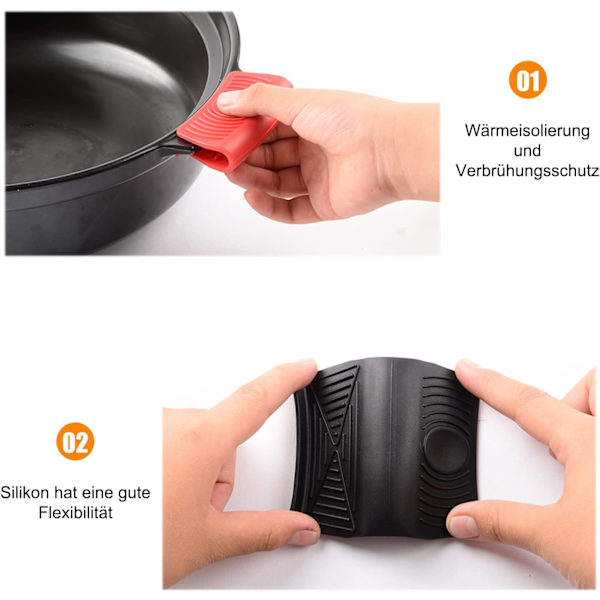 Varmt Grepphållare, 4-pack Silikonassistentgrepp, Halkfritt Isolerande