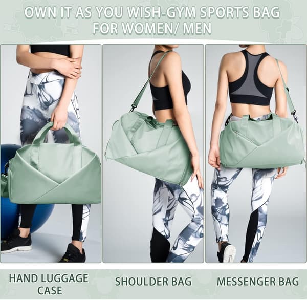 Stor duffelbag (grønn) Dame duffelbag med skofag