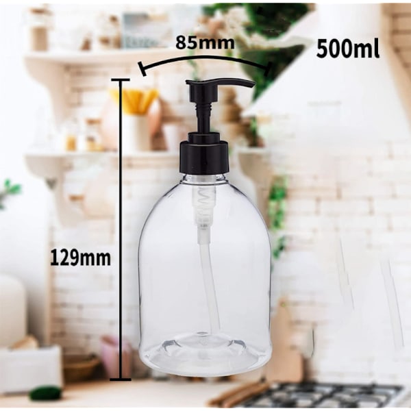 Transparent Återfyllningsbara Behållare, 500 ml, 2-Pack, Hållbar Och Elegant Modernt Utseende, Läckagesäker Konstruktion För Säker Förvaring