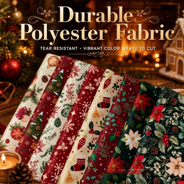 8-delt jule-tema trykt stof DIY patchwork-sæt, jule-quiltet patchwork gaveindpakning, 40 x 50 cm 40*50cm