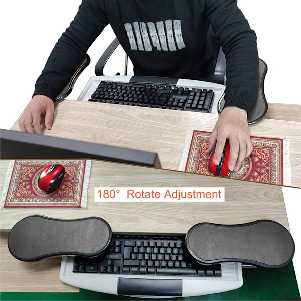 Justerbart Skrivbordsarmsstöd, Ergonomiskt Designat För Maximal Komfort, 180 Graders Kulled, Memory Foam-vaddering, Enkel Installation Utan Montering
