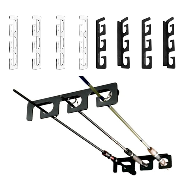 Set fiskespöhållare för garagehållare 6 spön Fiskspöhållare för vägg och tak, förvaring av fiskespö Black