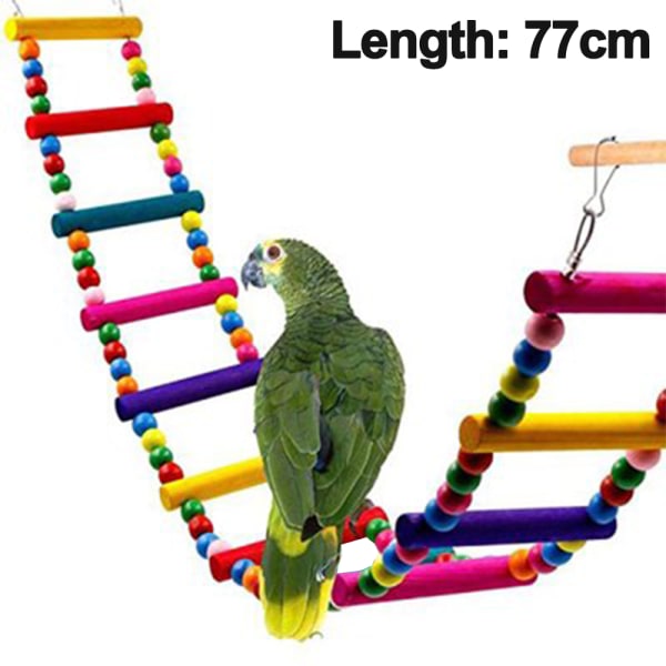 Stege fågelleksak träregnbågsbrogungor för papegojadjur