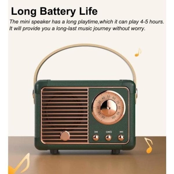 Retro Bluetooth-kaiutin Langaton Mini-kaiutin, Kannettava Ulkokäyttöön Bl