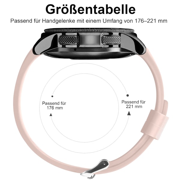 22mm Silikonarmband kompatibelt med Samsung Galaxy Watch S4, Mjukt Silikon Sportarmband Ersättningsband för Män Kvinnor