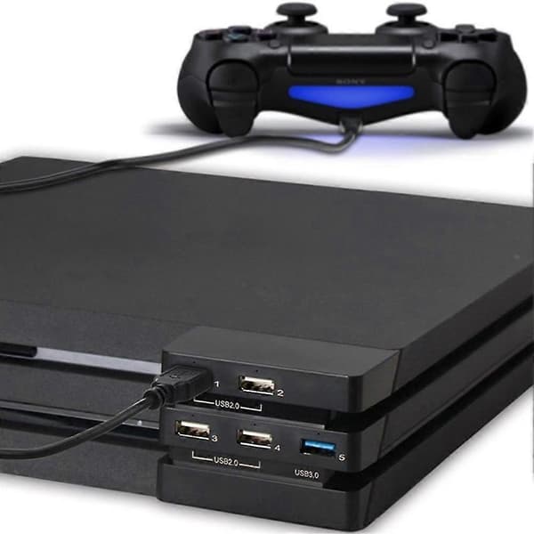 Usb Hub Förlängd 3.0 Hög Hastighet & Fyra 2.0 Usb Portar Expansionshubb För Playstation 4 Pro Gaming Con