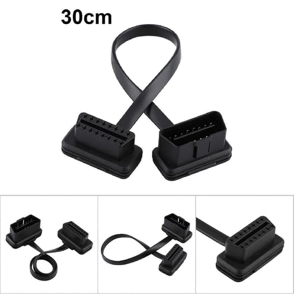 Bil Auto 16 Pin Mann til Kvinne OBD2 Forlengelseskabel Diagnostisk Adapter 30cm/12tommer Lengde