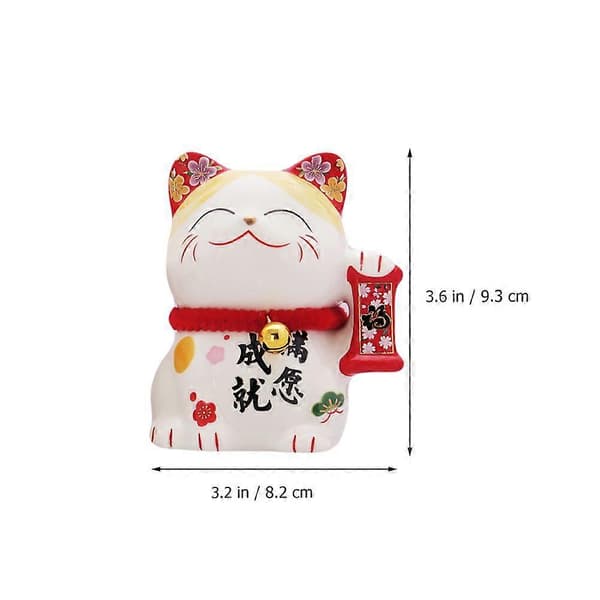 1 sæt japansk kattefigur keramisk håndværkspynt udsøgte dyrekatteindretning