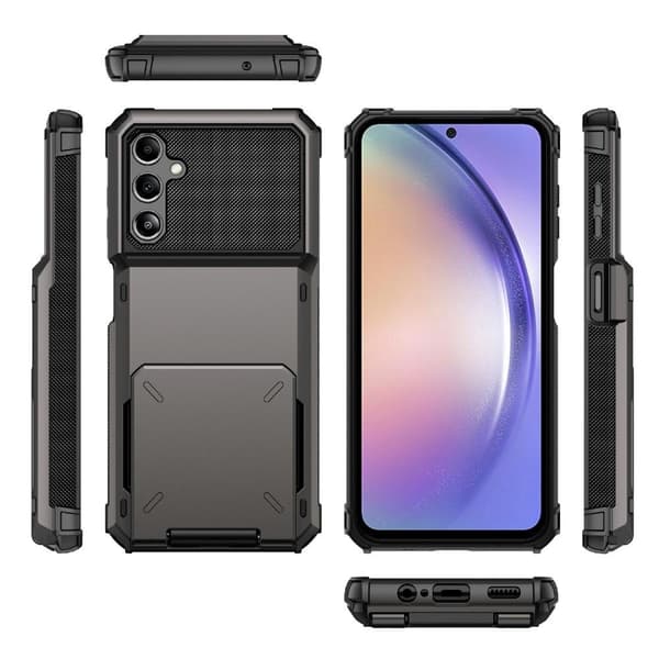Samsung A54 5G, Armor, Cover, Kortholder, Blå