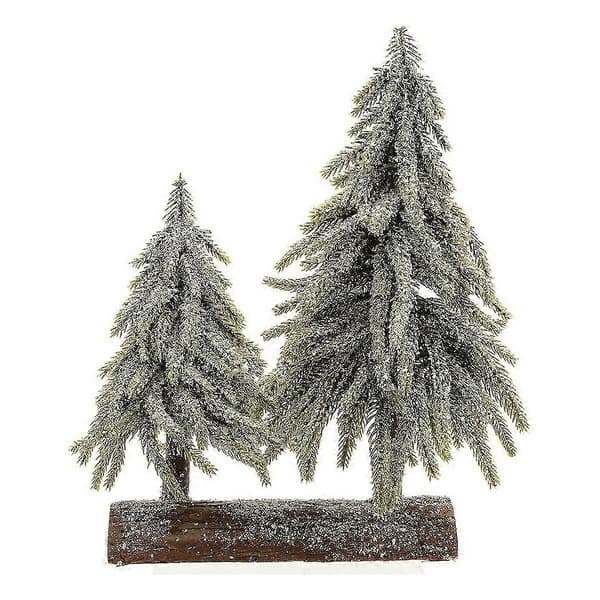 Juletre Dobbel Snøfall Trebase (28 x 16 x 28 cm)