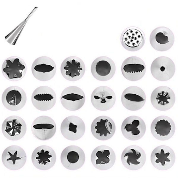 Tyllset - 27st Spritstyllar, spritspåse & koppling - Cake tool Rosa